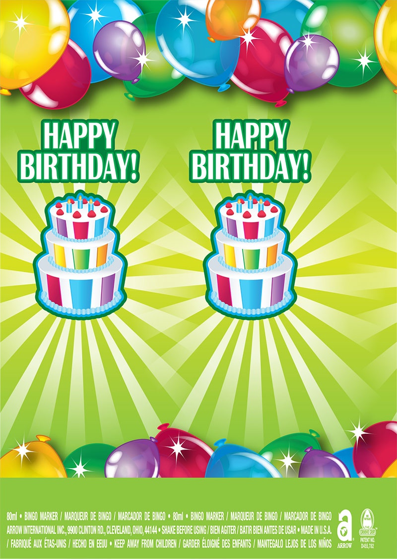 Happy Birthday / Balloons and Cake