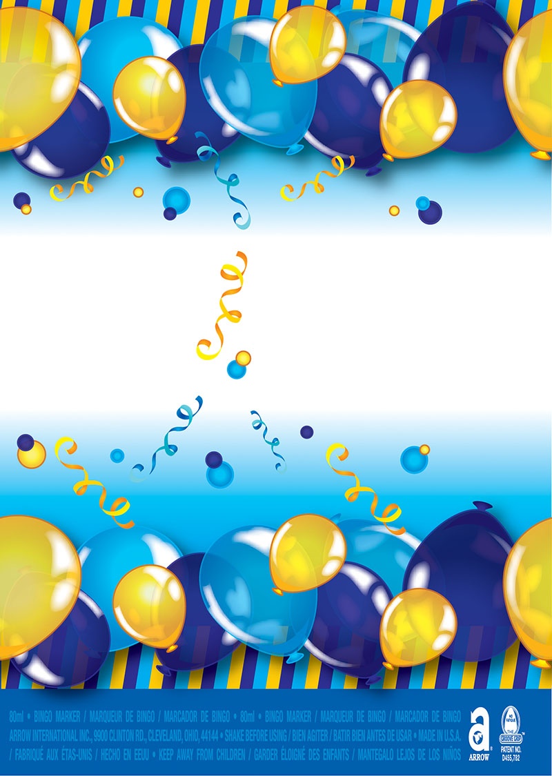 Happy Birthday / Blue & Gold Balloons